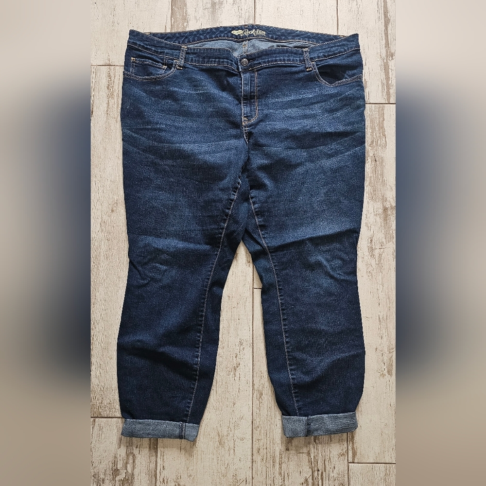 Old Navy Women's Dark Blue Boyfriend Jeans
